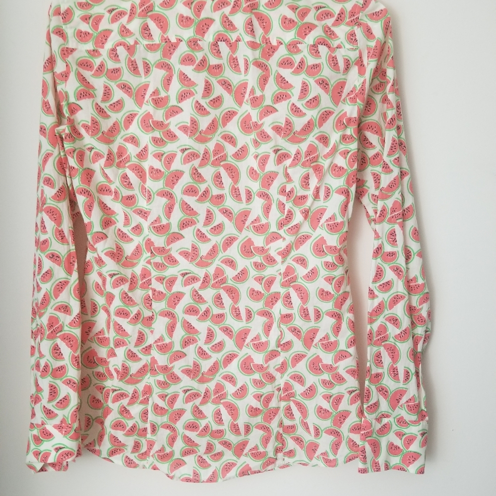 J Crew Factory Perfect Fit Watermelon Shirt XXS - Picture 2 of 8